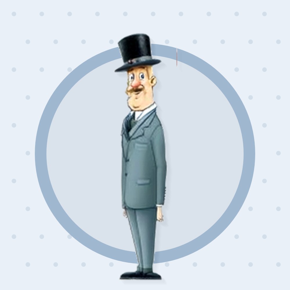 The Magician with the 1000 Hats in a top hat and long coat