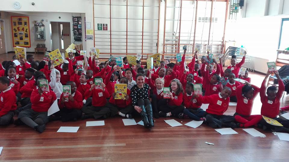 Beatrice and the London Bus post book author - group picture - Southwark BOOK TOUR