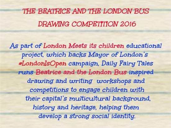 The Beatrice and the London Bus drawing competition: tours, prizes and the kids’ artwork