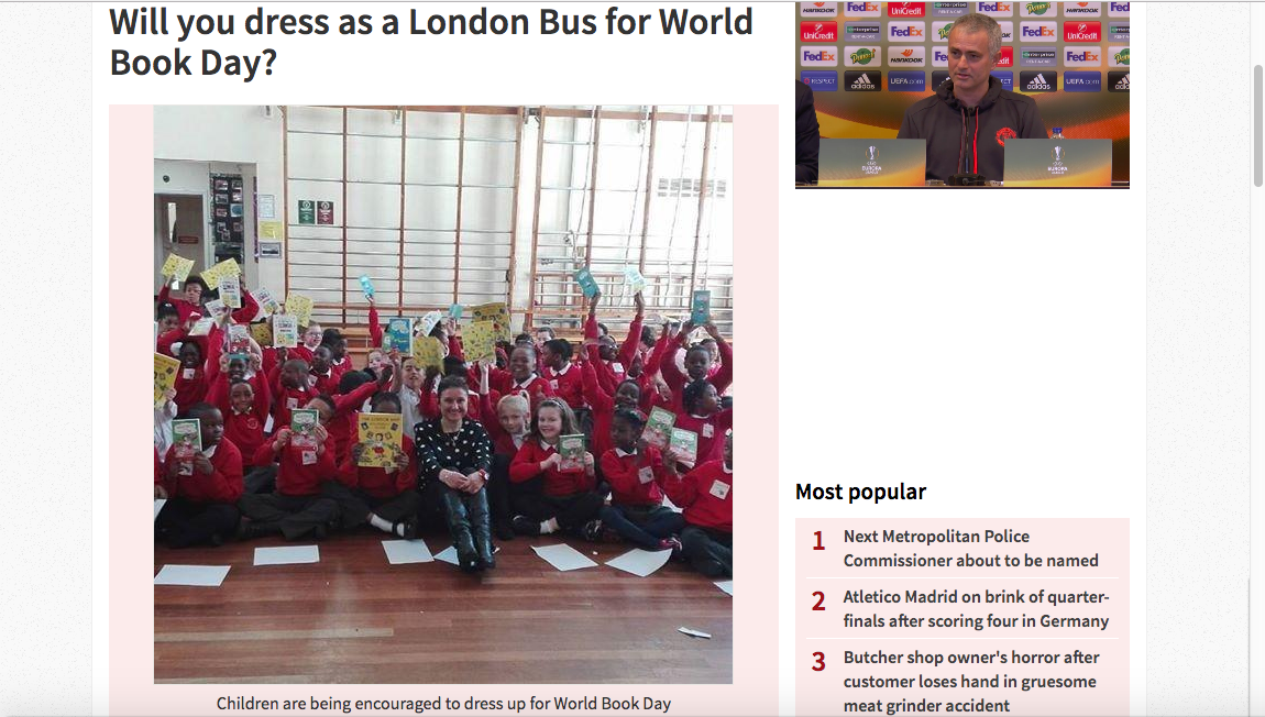 Will you dress like a London Bus? In the local press